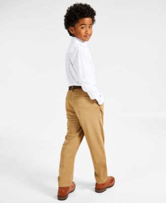 Big Boys Stretch Woven Shirt & Flat-Front Performance Pants Separates