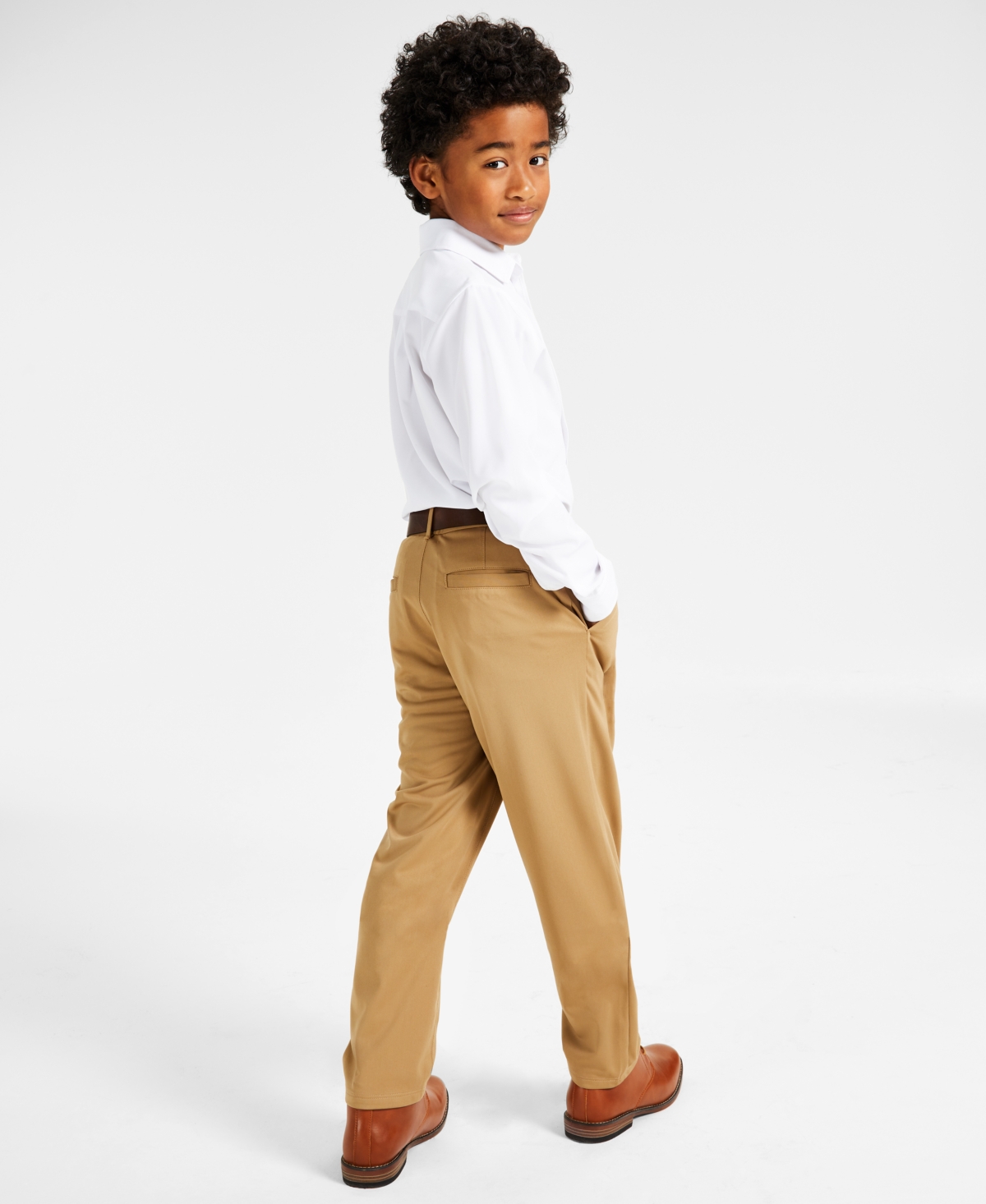 Nautica Big Boys Uniform Flat-Front Stretch Performance Pants
