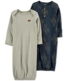 Baby Boys or Girls 2-Pack Printed Sleeper Gowns