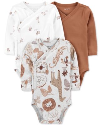 Carter's - Baby Boys or Girls 3-Pack Printed Side-Snap Cotton Bodysuits