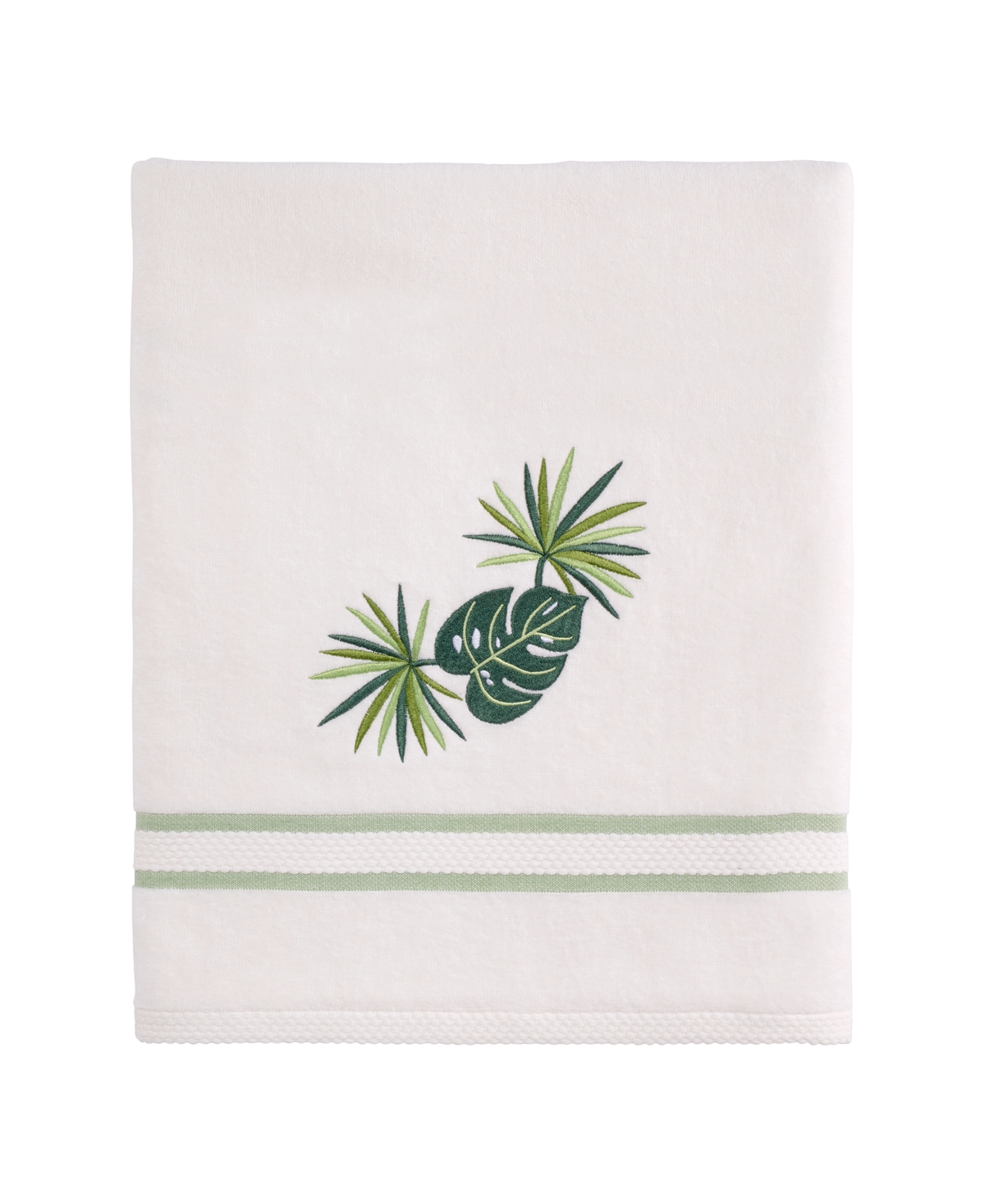 Avanti Viva Palm Decorative Bath Towel Bedding In White