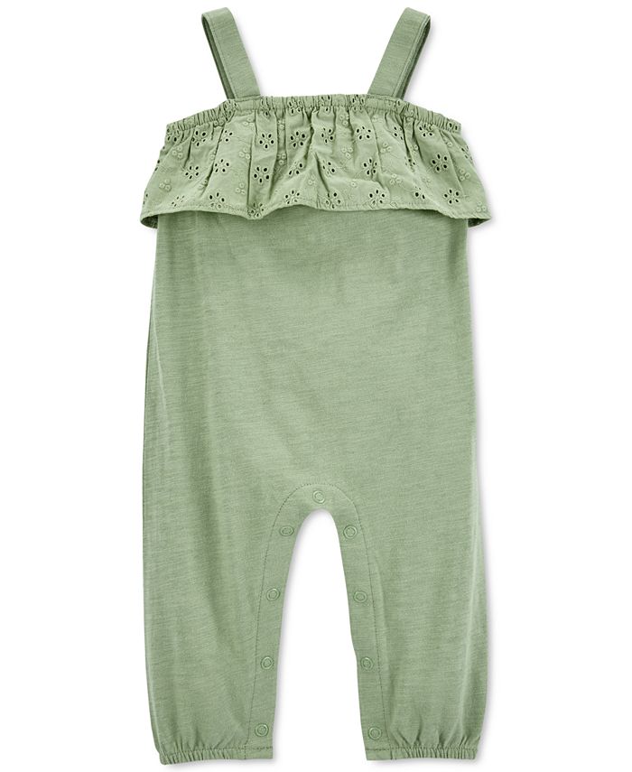 Carter s Baby Girls Green Eyelet Ruffle Jumpsuit Macy s
