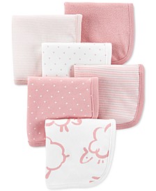 Baby Girls Assorted 6-Pack Wash Cloths