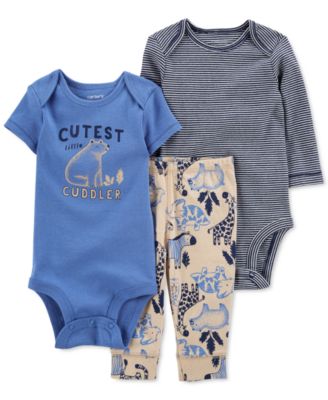 Carter's - Baby Boys 3-Pc. Animal Bodysuits & Pants Set