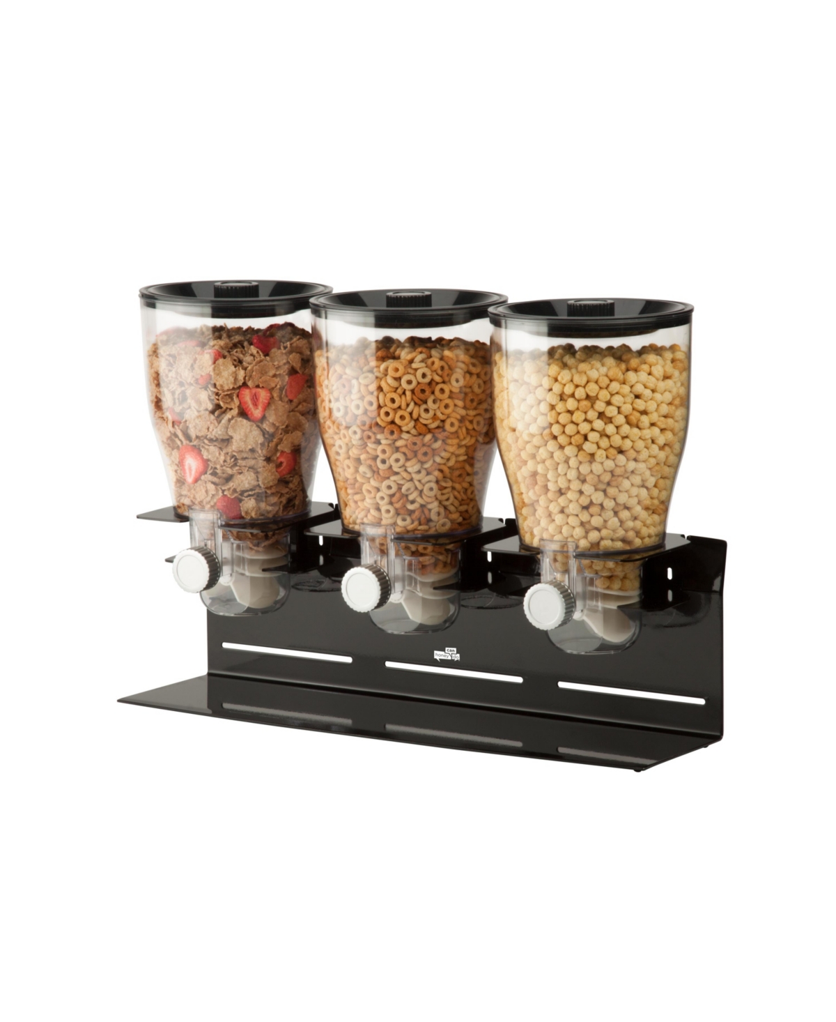 Shop Honey Can Do Triple Canister Commercial Cereal Dispenser In Black