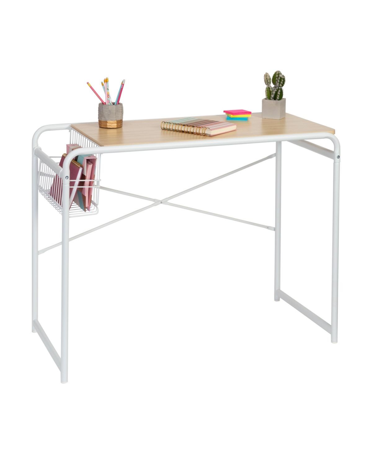 Shop Honey Can Do Home Office Computer Desk With Side Basket In White