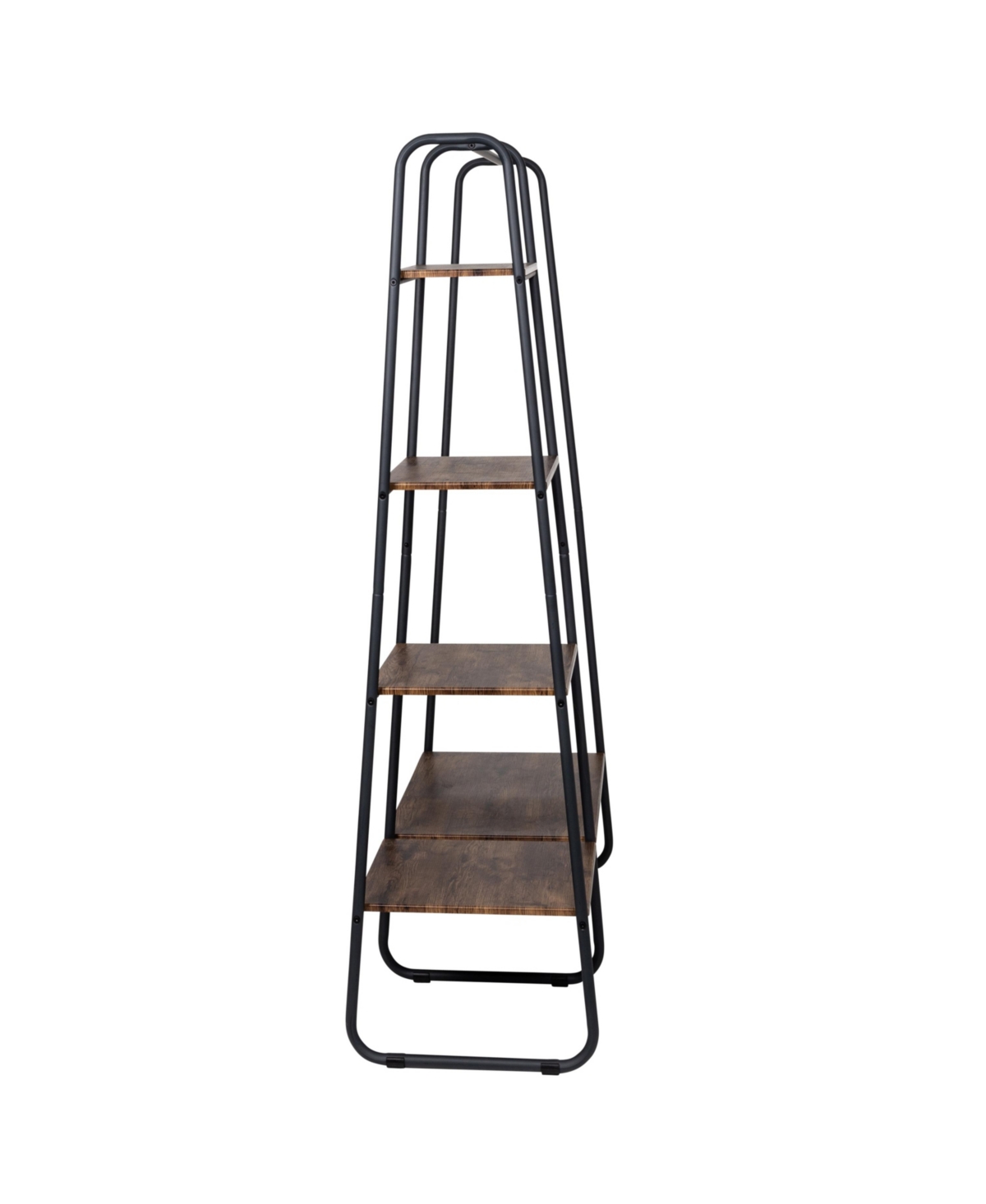 Shop Honey Can Do Freestanding Metal Clothing Rack With Wood Shelves In Black