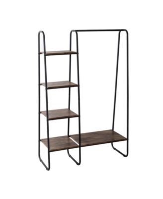 Honey-Can-Do Garment Rack with Shelves Black