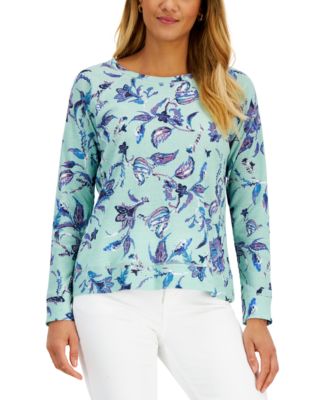 Karen Scott - Women's Ornate Paisley Waffled Shirt