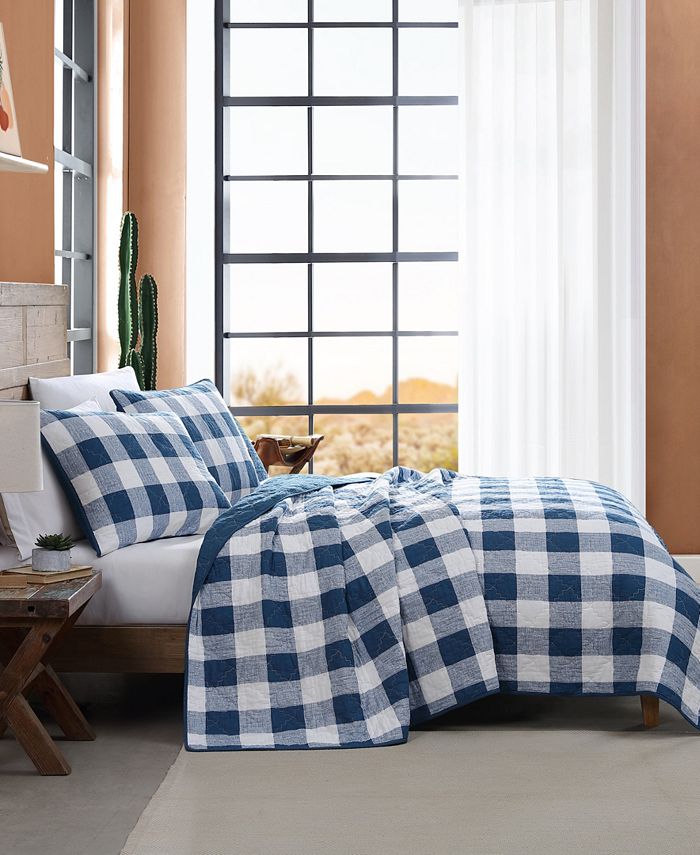 Wrangler CLOSEOUT! Flagstaff Check 3 piece Quilt Set, King Macy's