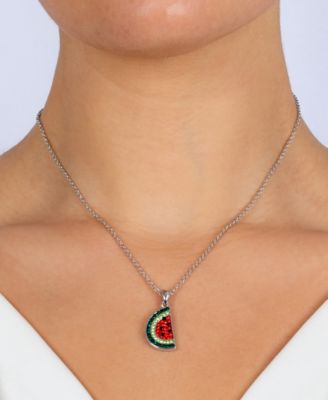 Women's Crystal Watermelon Pendant Necklace