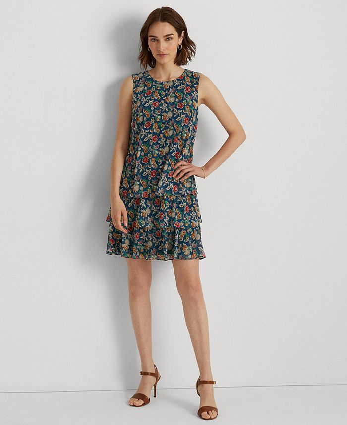 Lauren Ralph Lauren Floral Crinkle Georgette Dress & Reviews - Dresses