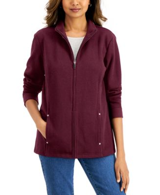 Karen Scott Women's Mock-Neck Jacket, Created for Macy's - Macy's