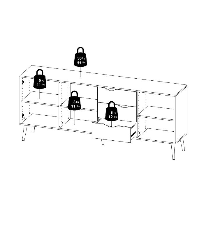 Tvilum Diana Sideboard with 3 Doors and 3 Drawers Macy's