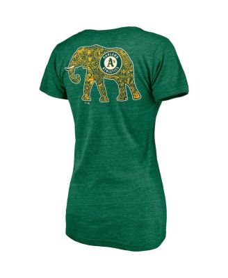 Women's Green Oakland Athletics Paisley Hometown Collection Tri-Blend V-Neck T-shirt