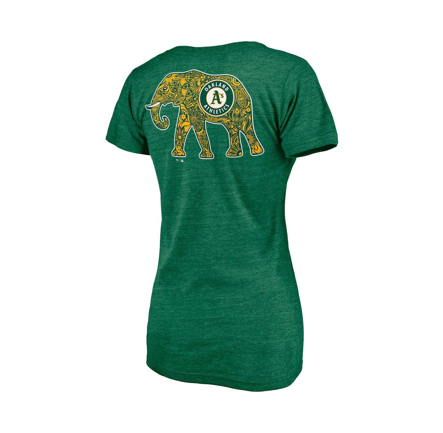 Women's Green Oakland Athletics Paisley Hometown Collection Tri-Blend V-Neck T-shirt