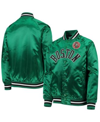 Big Boys Kelly Green Boston Celtics Hardwood Classics Satin Raglan Full-Snap Jacket