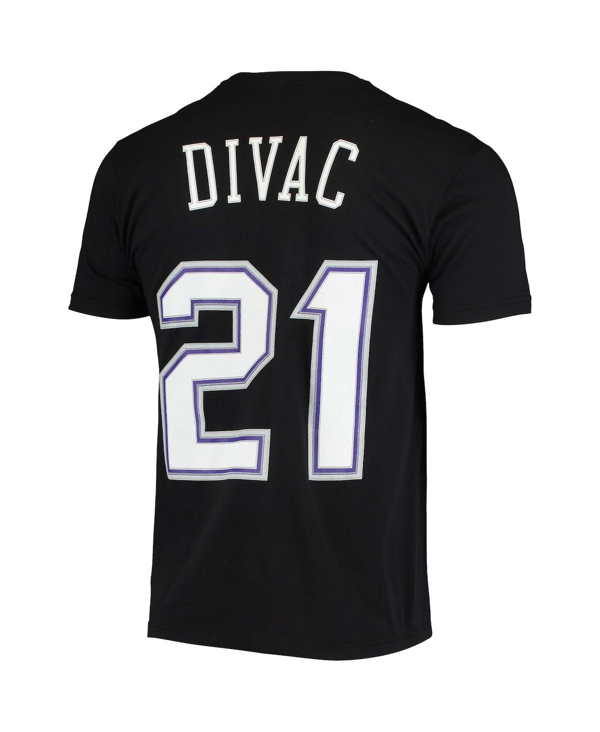 Mitchell & Ness Men's  Vlade Divac Black Sacramento Kings Hardwood Classics Stitch Name And Number T- In Black