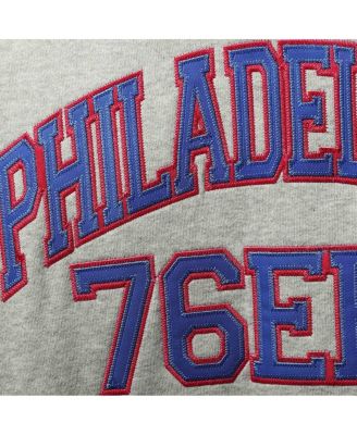 Men's Heather Gray Philadelphia 76Ers Hardwood Classics Big and Tall Throwback Pullover Hoodie