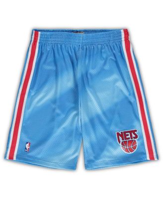 Men's Blue New Jersey Nets Big and Tall Hardwood Classics Team Swingman Shorts