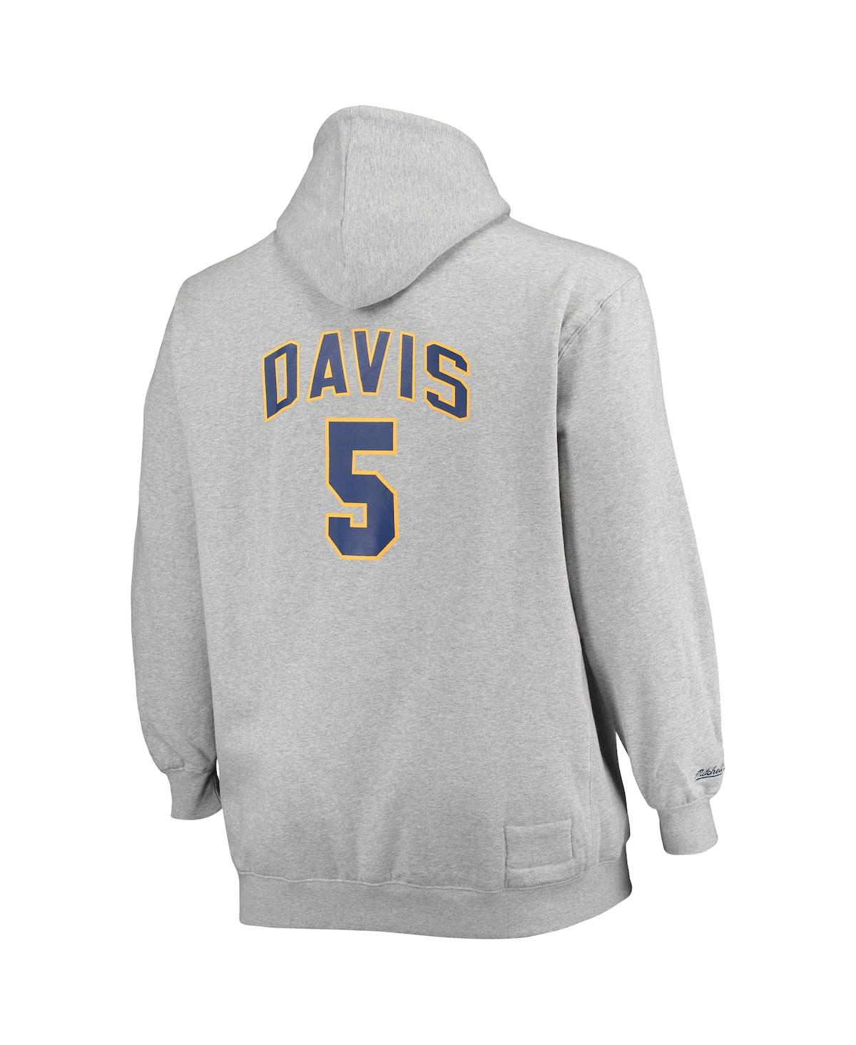 Mitchell & Ness Baron Davis Heathered Gray Golden State Warriors Big & Tall Name & Number Pullover H In Heathered Gray