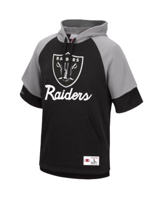 Men's Black Las Vegas Raiders Home Advantage Raglan Short Sleeve Pullover Hoodie