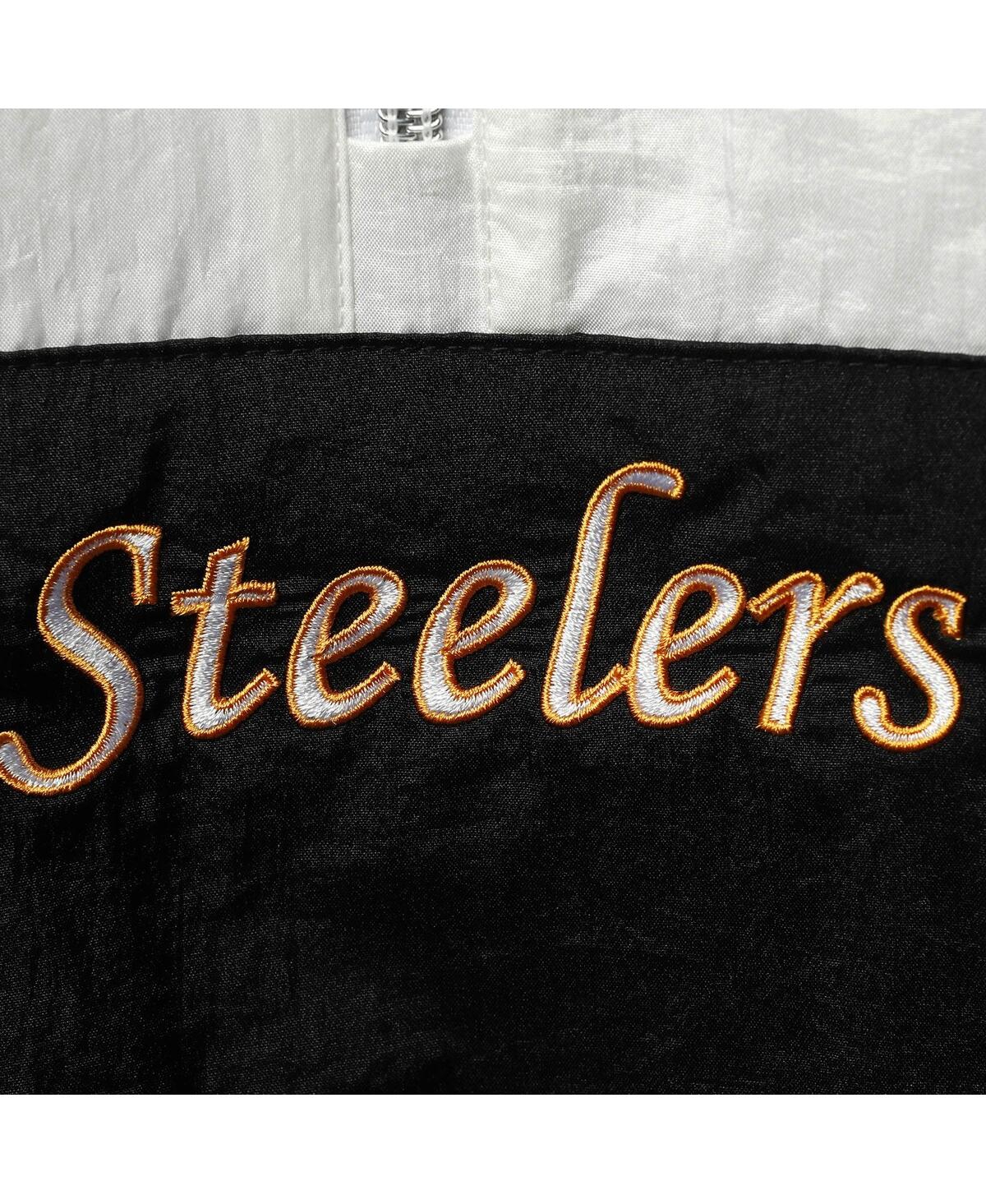 Shop Mitchell & Ness Women's  Black Pittsburgh Steelers Half-zip Windbreaker Hoodie Jacket