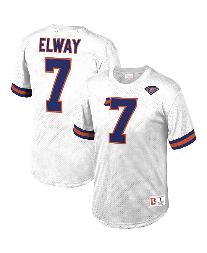 Mitchell & Ness Men's John Elway White Denver Broncos Retired Player Name  and Number Mesh Top - Macy's