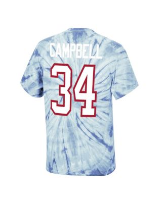 Men's Earl Campbell Light Blue Houston Oilers Tie-Dye Retired Player Name and Number T-shirt