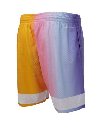 Men's x Uninterrupted White, Yellow New York Nets Hardwood Classics Swingman Shorts