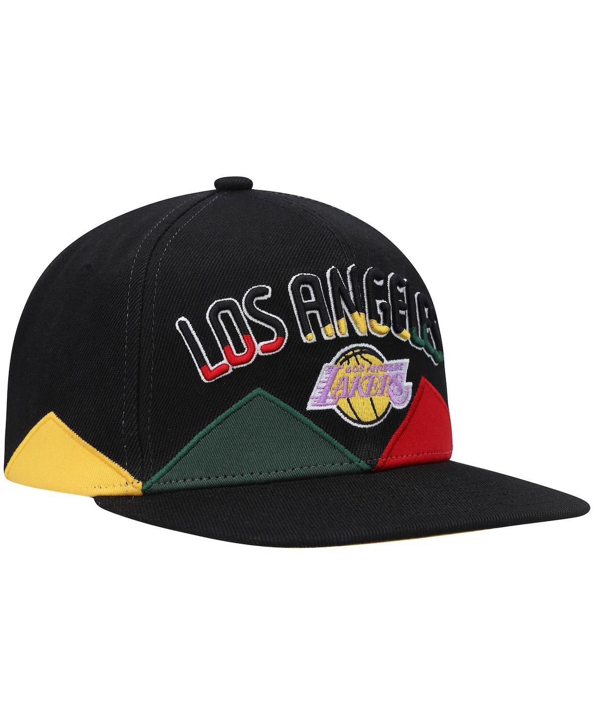 Shop Mitchell & Ness Men's  Black Los Angeles Lakers Hardwood Classics Black History Month Snapback Hat