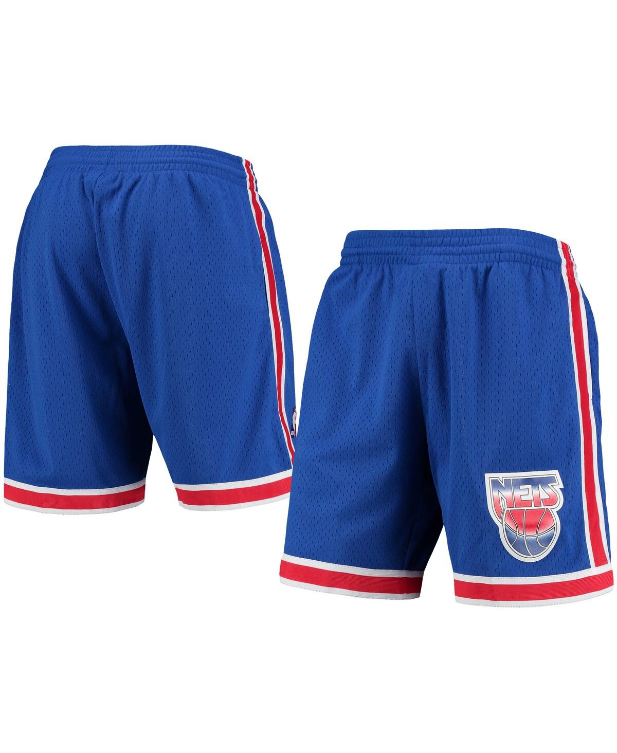 Mitchell & Ness Men's  Blue New Jersey Nets Hardwood Classics Primary Logo Swingman Shorts In Blue