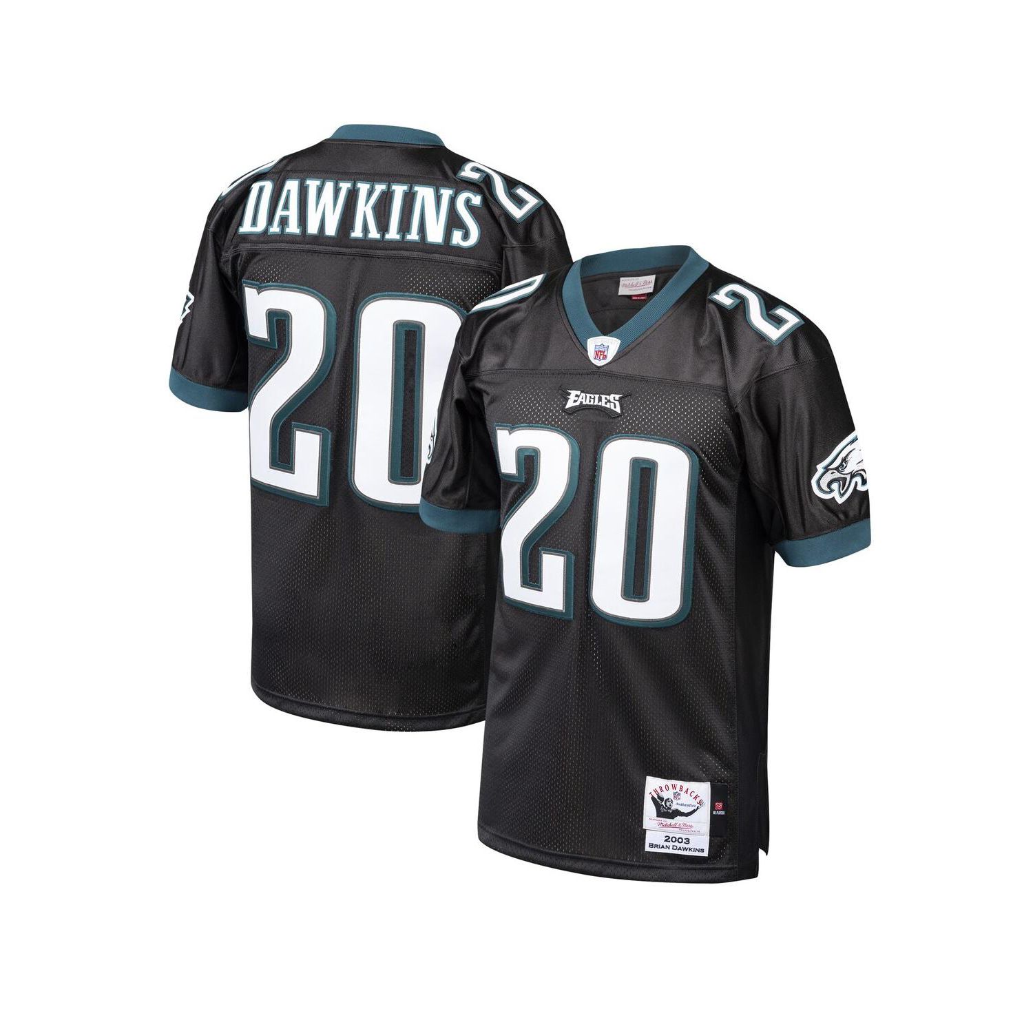 Men's Brian Dawkins Black Philadelphia Eagles 2003 Authentic Throwback Retired Player Jersey