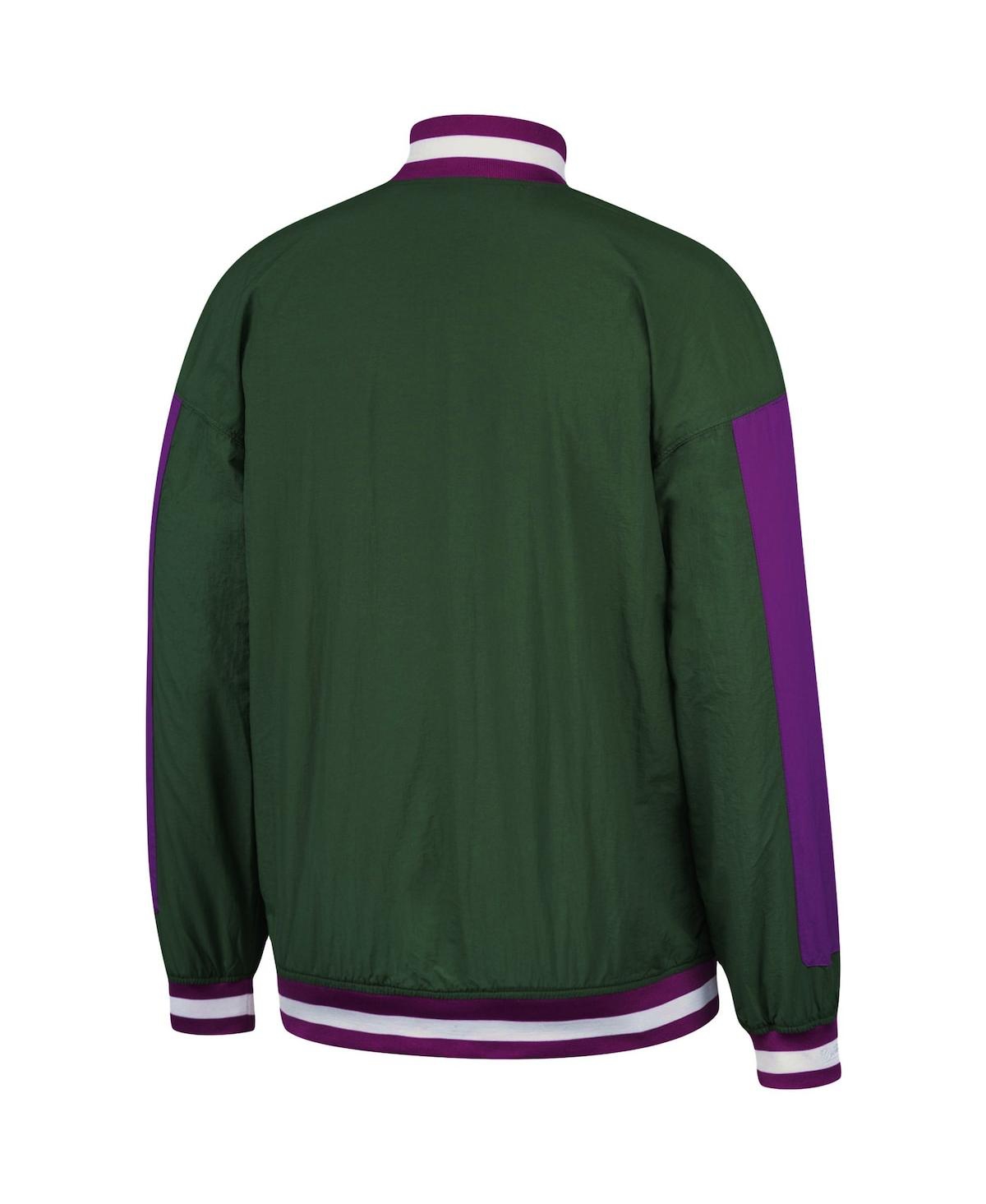 Mitchell & Ness Men's  Hunter Green Milwaukee Bucks Hardwood Classics Authentic Warm-up Full-snap Jac In Green