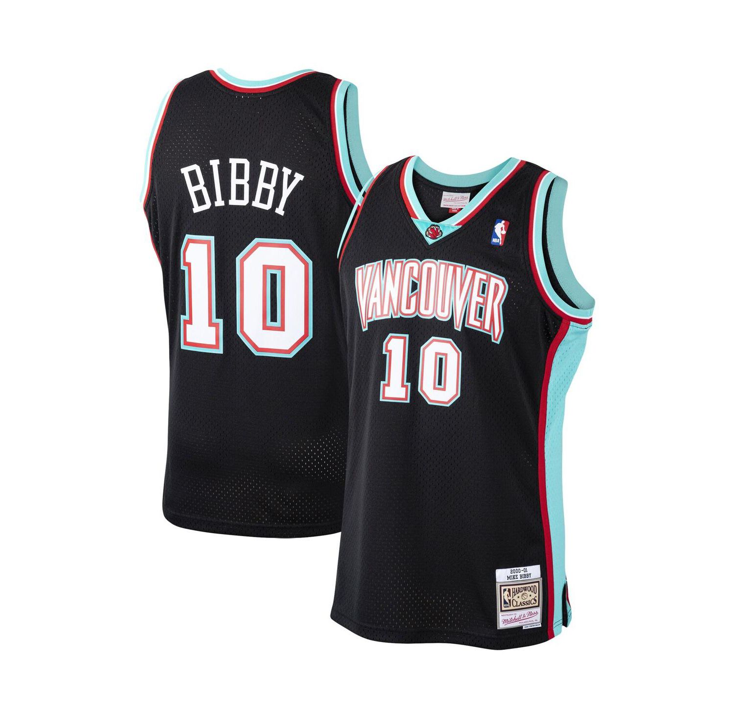 Men's Mike Bibby Black Vancouver Grizzlies 2000-01 Hardwood Classics Swingman Jersey