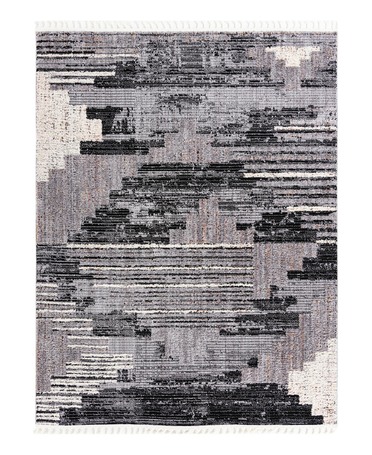 Bayshore Home High-Low Pile Upland UPL04 7'10in x 10' Area Rug - Gray