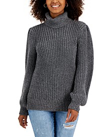 Women's Metallic-Flecked Turtleneck Sweater, Created for Macy's