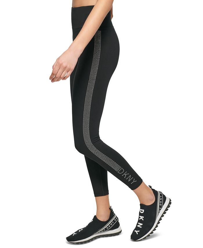 DKNY Sport Womens Plus High Waist Fitness Athletic Leggings Black
