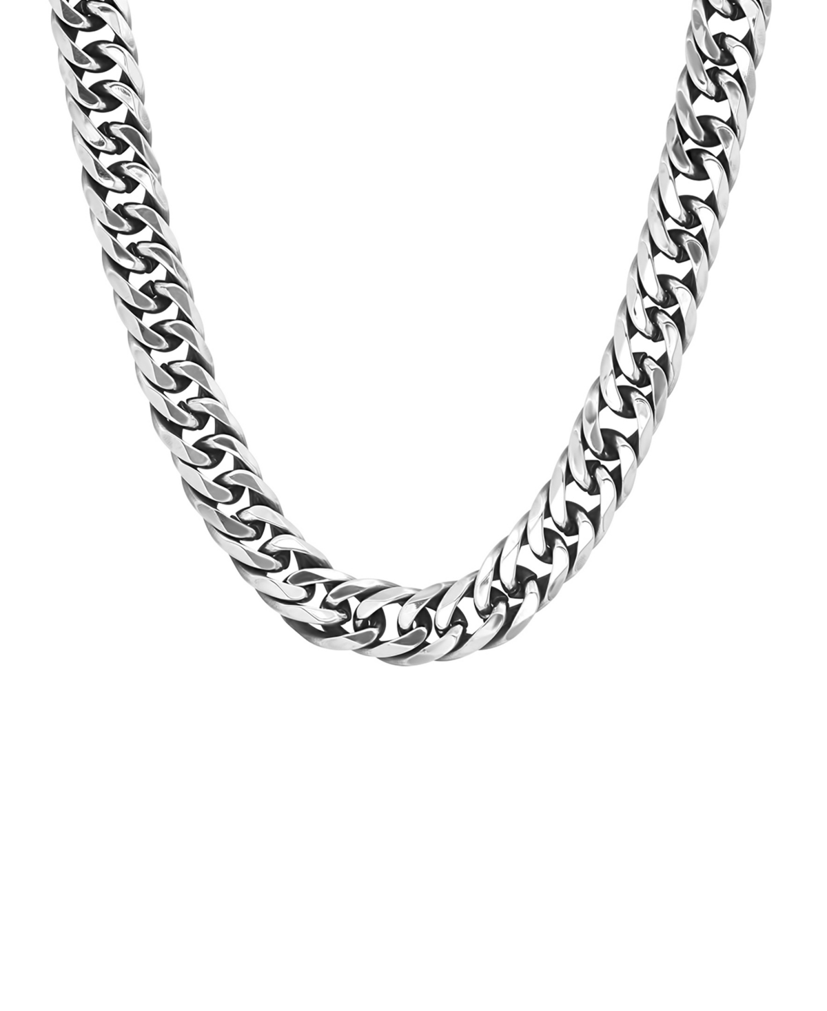 Men's Stainless Steel Cuban Link Chain Necklaces - Silver-tone