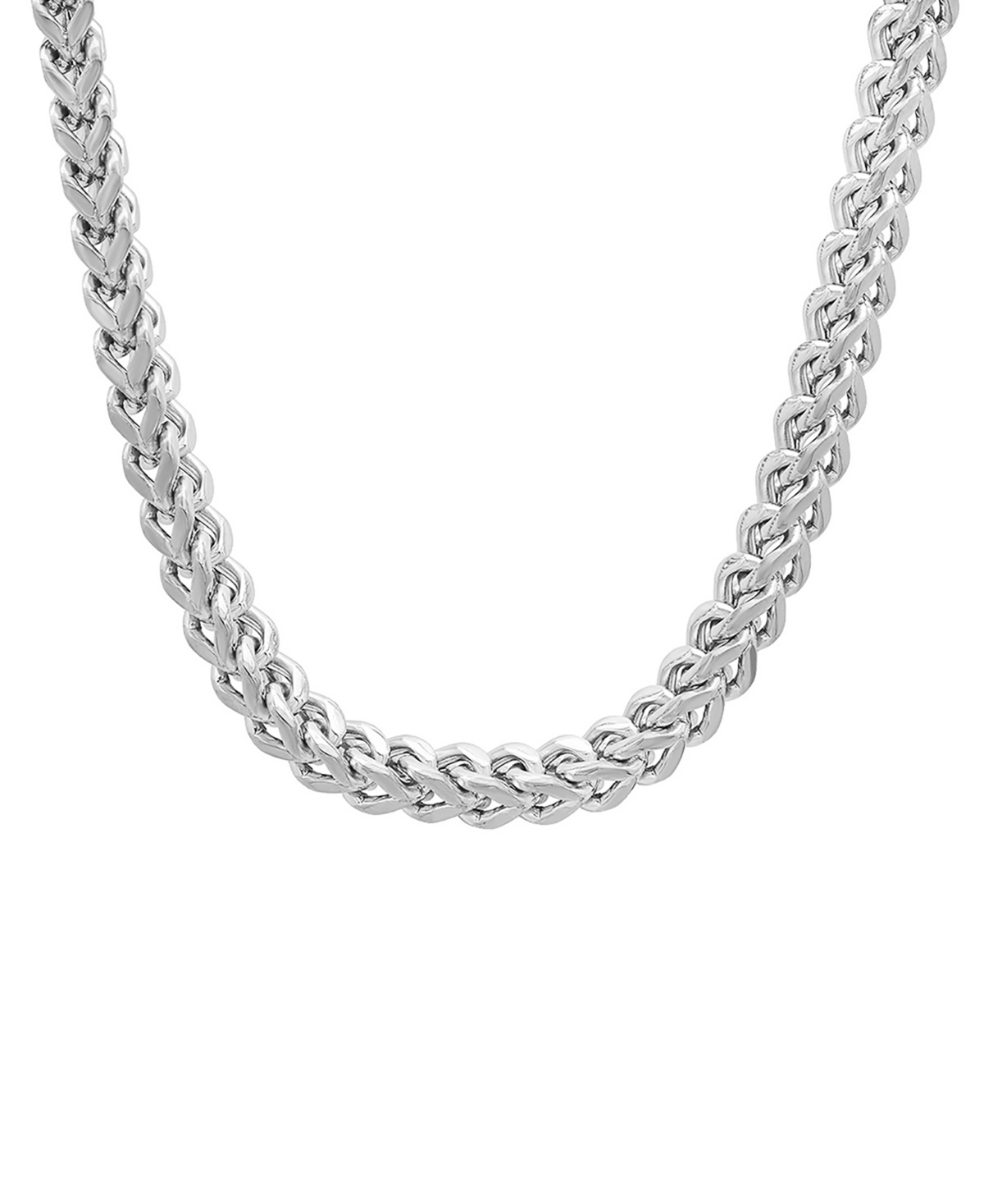 Men's Stainless Steel Wheat Chain Necklace - Silver-tone