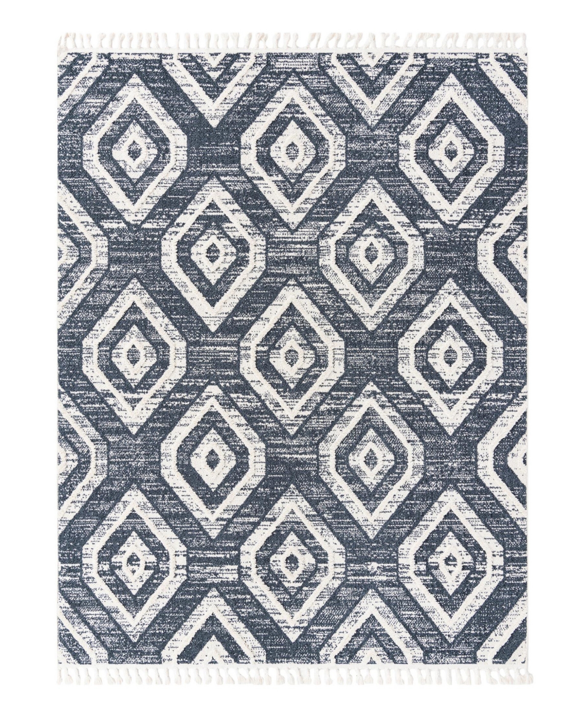 Bayshore Home High-low Pile Upland Upl05 7'10" X 10' Area Rug In Blue,gray
