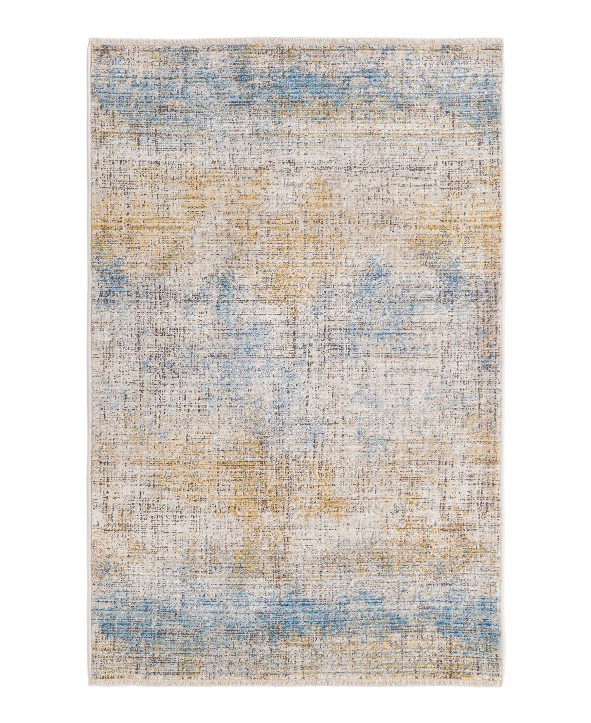 Bayshore Home Closeout!  High-low Pile Iyer Iye16 3'3" X 5' Area Rug In Blue,ivory