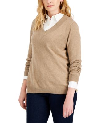 mock v neck sweater