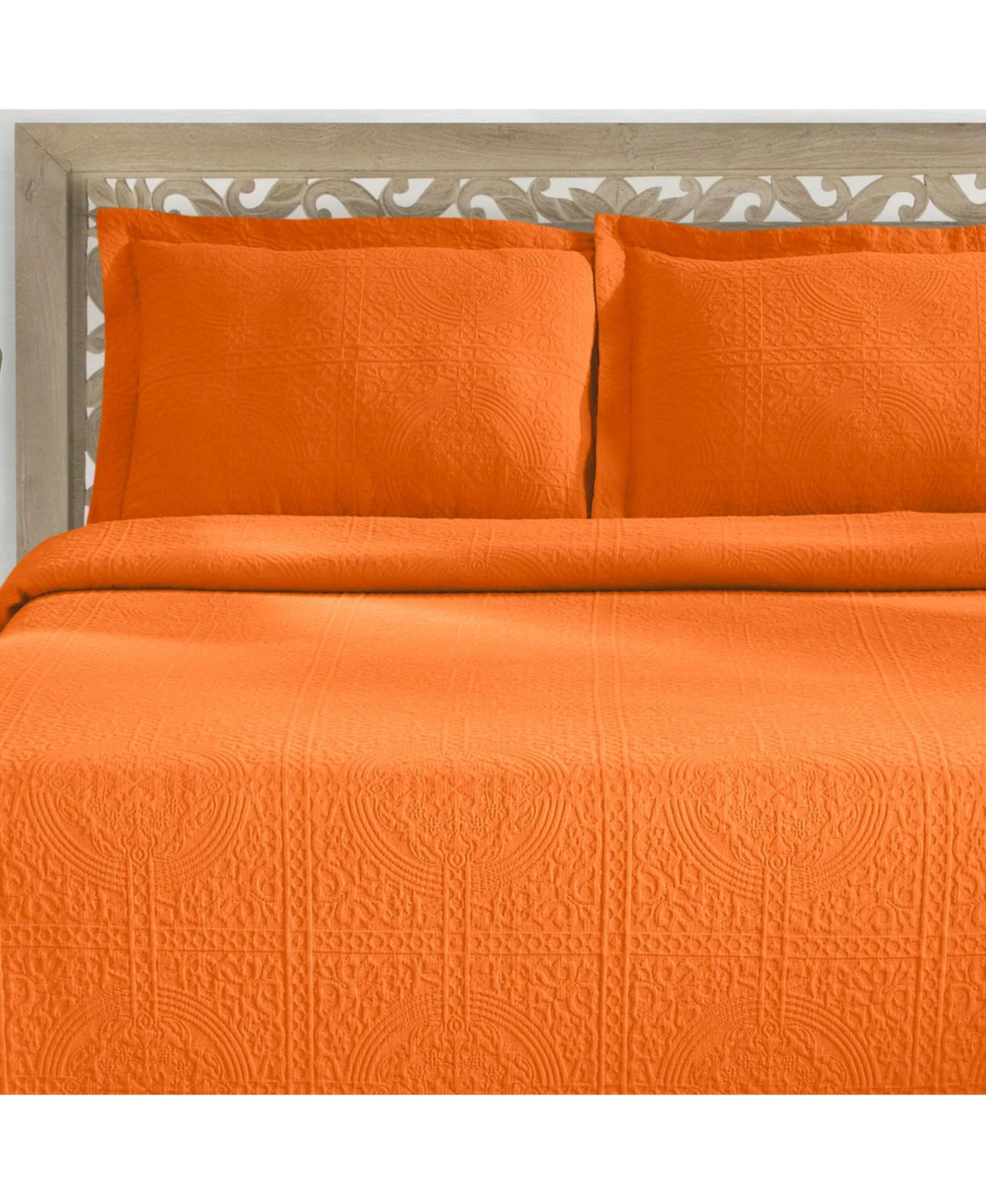 Superior 100% Cotton Fleur De Lis Medallion All-Season -Piece Coverlet Set