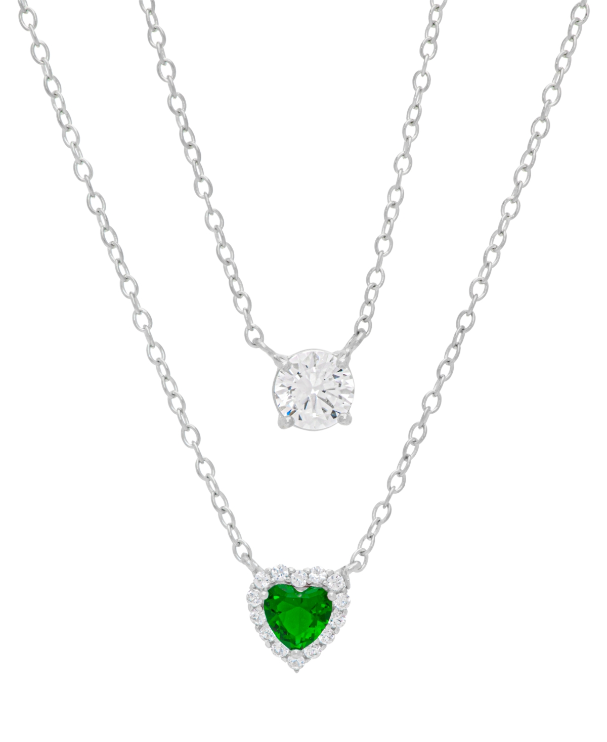 MACY'S RUBY (5/8 CT. T.W.) & LAB-GROWN WHITE SAPPHIRE (1 CT. T.W.) 16" LAYERED NECKLACE IN STERLING SILVER  