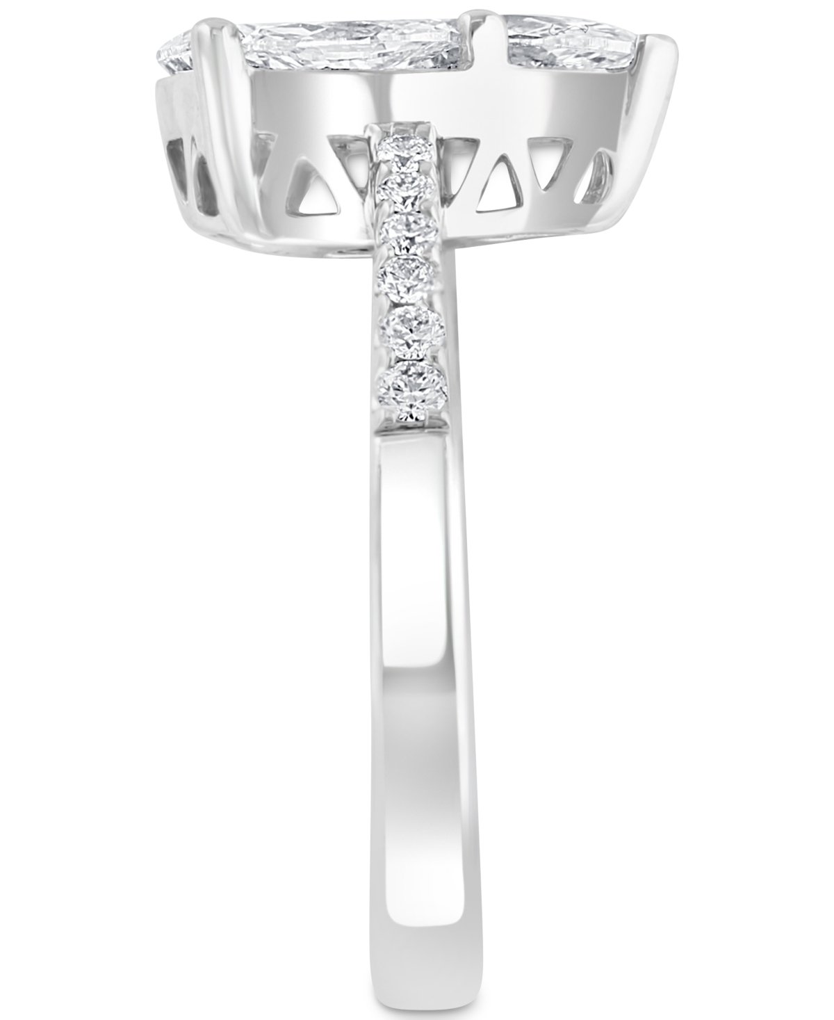 Effy Diamond Pear Shaped Cluster Engagement Ring (1-1/5 ct. t.w.) in 14k- White Gold