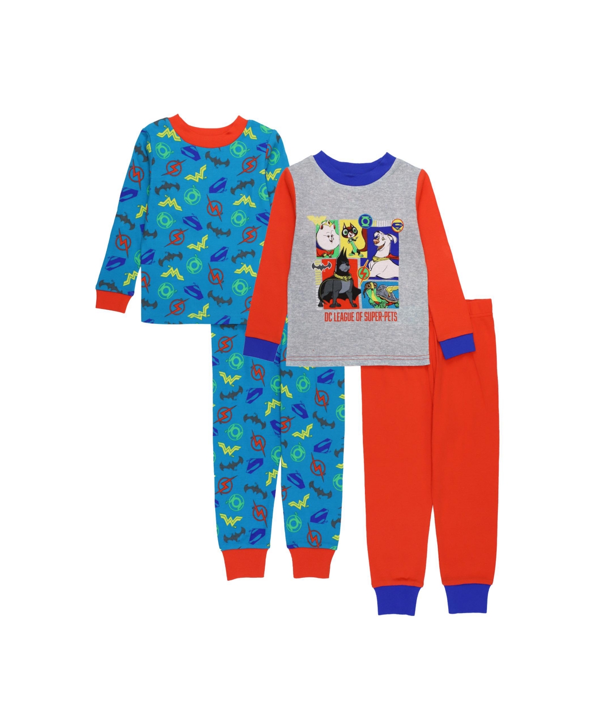 Dc League Of Super-pets Toddler Boys Dc Super Pets Pajama, 4 Piece Set In Assorted