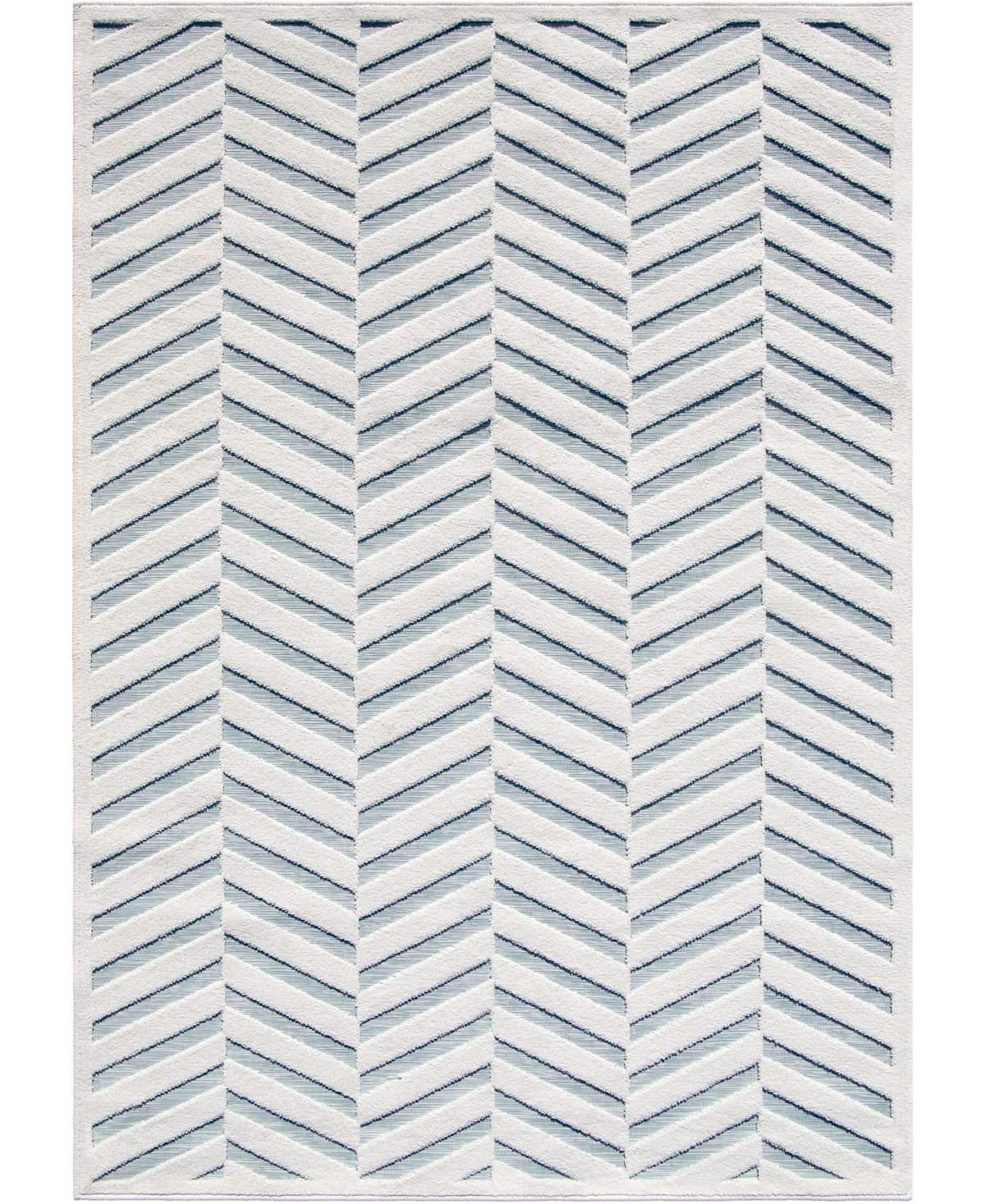 Edgewater Living Prima Loop PRL03 7'9in x 10'10in Outdoor Area Rug - White Mist