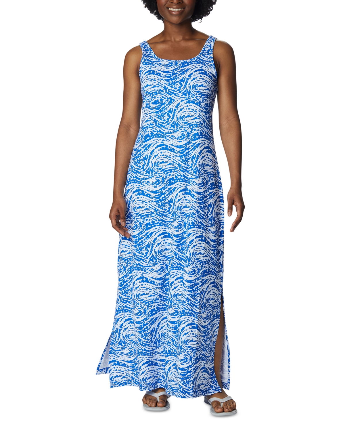 Columbia Women's Freezer Maxi Dress In Blue Macaw Swirlscape | ModeSens