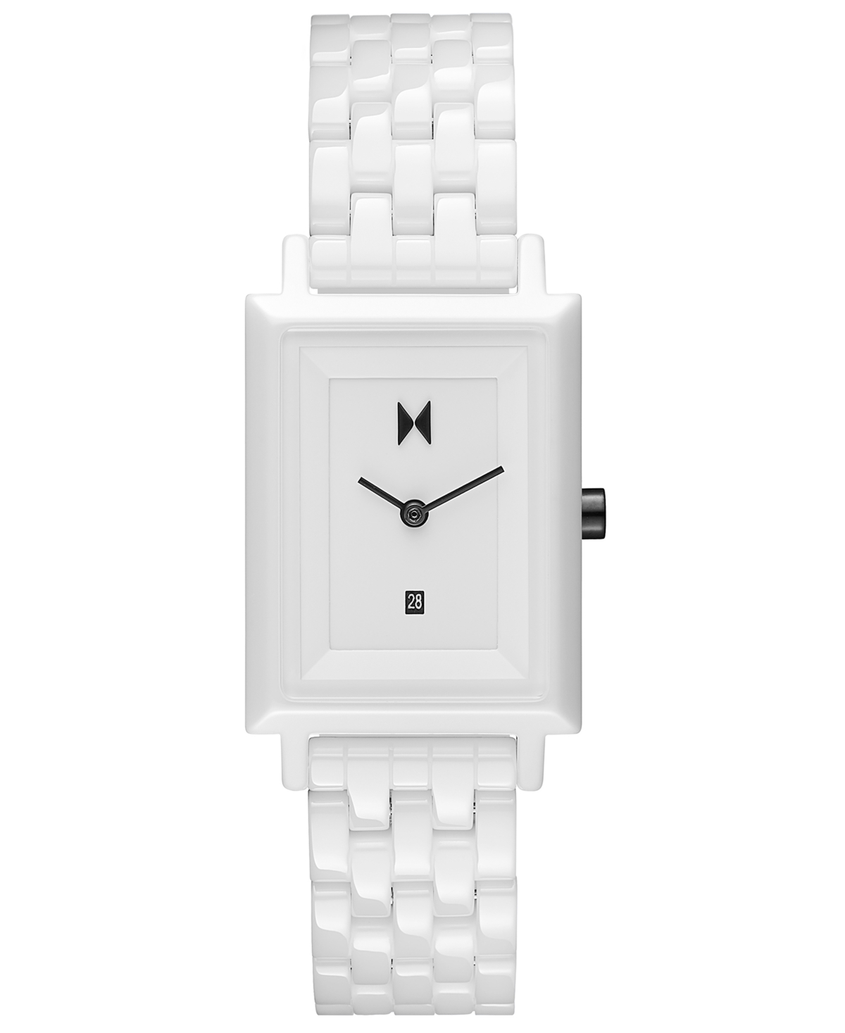 Women's Signature Square White Ceramic Bracelet Watch 26mm - White